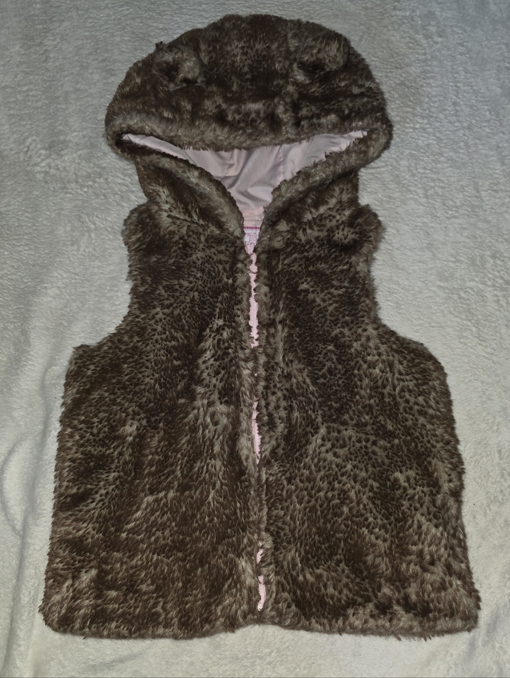 Gymboree Girls Size 5 Hooded Faux Fur Zipper Vest